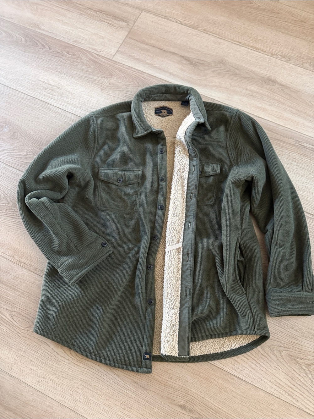 Men's Olive Sherpa-Lined Performance Jacket